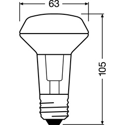 Osram Star R63 matt üveg búra/4,3W/345lm/2700K/E27 LED spot izzó