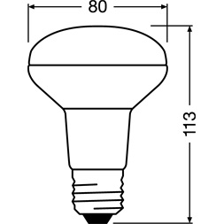 Osram Star R80 matt üveg búra/4,3W/345lm/2700K/E27 LED spot izzó