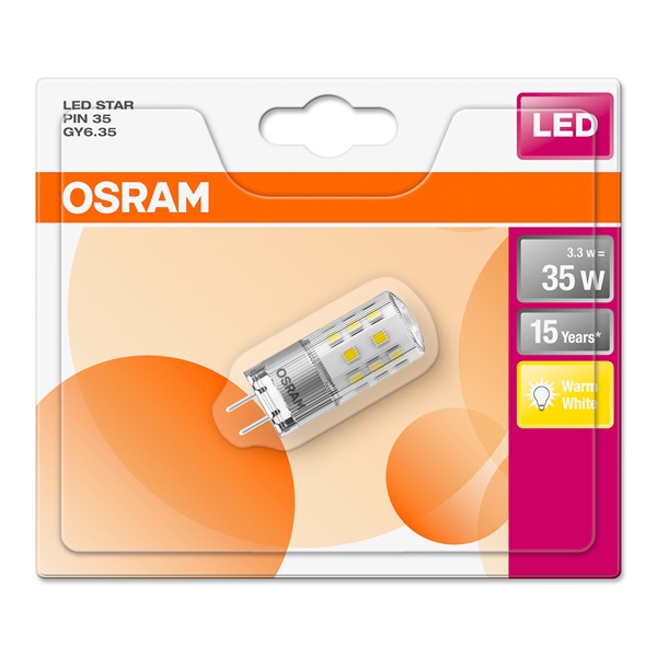 Osram Star átlátszó búra/3,3W/400lm/2700K/GY6.35/12V LED kapszula