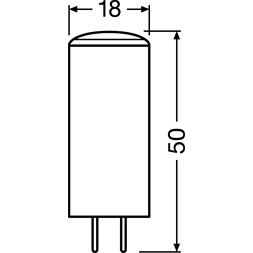 Osram Star átlátszó búra/3,3W/400lm/2700K/GY6.35/12V LED kapszula