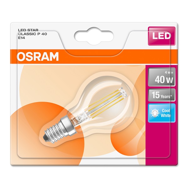 OSRAM LED STAR CL P FIL 40 4,5W/840 E14 filament LED fényforrás