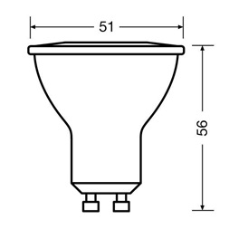 Osram Value PAR16 műanyag ház/5W/350lm/2700K/GU10/230V/120fok/70lm/W LED spot izzó