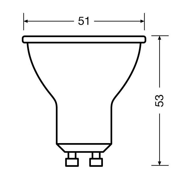 Osram Value PAR16 műanyag ház/5W/350lm/4000K/GU10/230V/36fok/70lm/W LED spot izzó