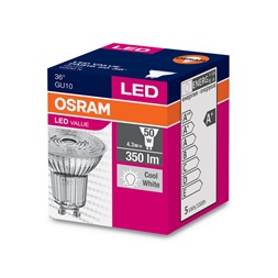 Osram Value PAR16 üveg ház/4,3W/350lm/6500K/GU10/230V LED spot izzó