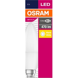 Osram Value opál búra/5,5W/470lm/2700K/E14 LED gyertya izzó