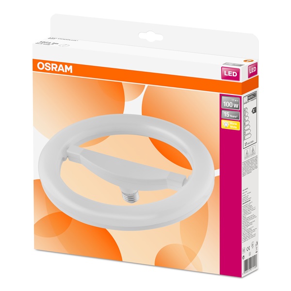 Osram matt műanyag búra/17W/1521lm/2700K/E27 LED körfénycső