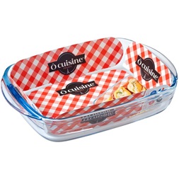 Ocuisine 211PC 20x17x5,5 cm 1l négyszögletes műanyag fedővel hőálló sütőtál