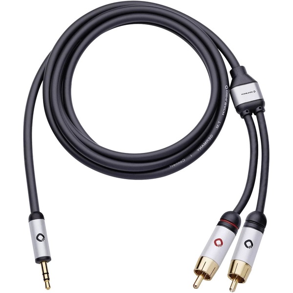 Oehlbach 60006 i Connect 5m fekete 3,5 jack - 2 RCA  csatlakozó