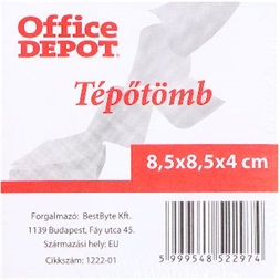 Office Depot 8,5 x 8,5 x 4 cm tépőtömb