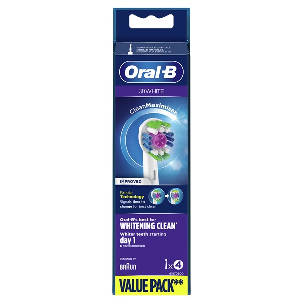 Oral-B EB18-4 3D White fehér 4 db-os elektromos fogkefe pótfej szett