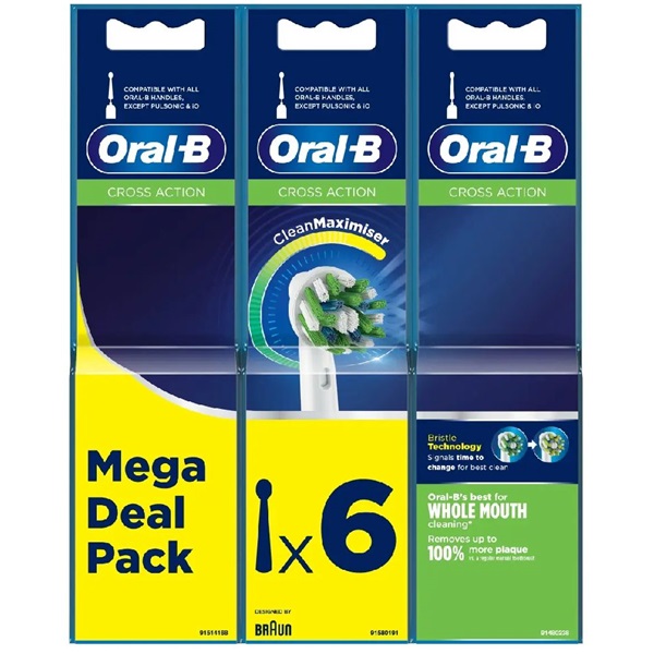 Oral-B EB50-6 Cross Action 6 db-os elektromos fogkefe pótfej szett