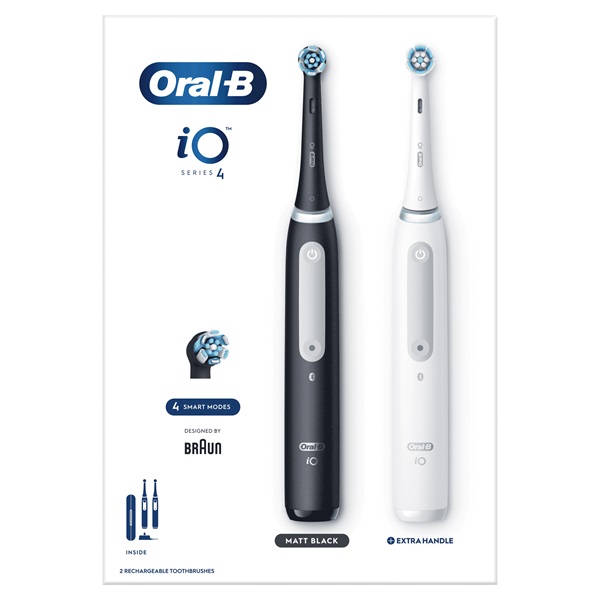 Oral-B iO Series 4 2 db-os matt fekete+fehér elektromos fogkefe szett