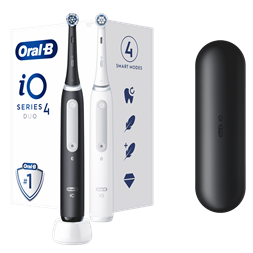 Oral-B iO Series 4 2 db-os matt fekete+fehér elektromos fogkefe szett