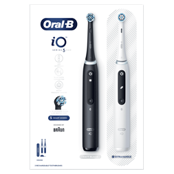 Oral-B iO Series 5 2 db-os matt fekete+fehér elektromos fogkefe szett