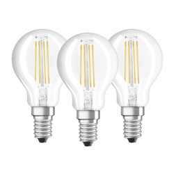 Osram Base átlátszó üveg búra/4W/470lm/4000K/E14 LED kisgömb izzó 3 db