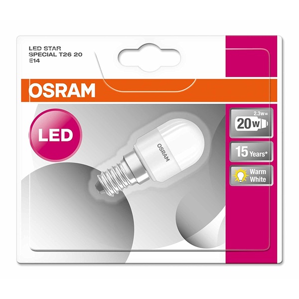 Osram Star matt búra/2,3W/200lm/2700K/E14 LED hűtőizzó