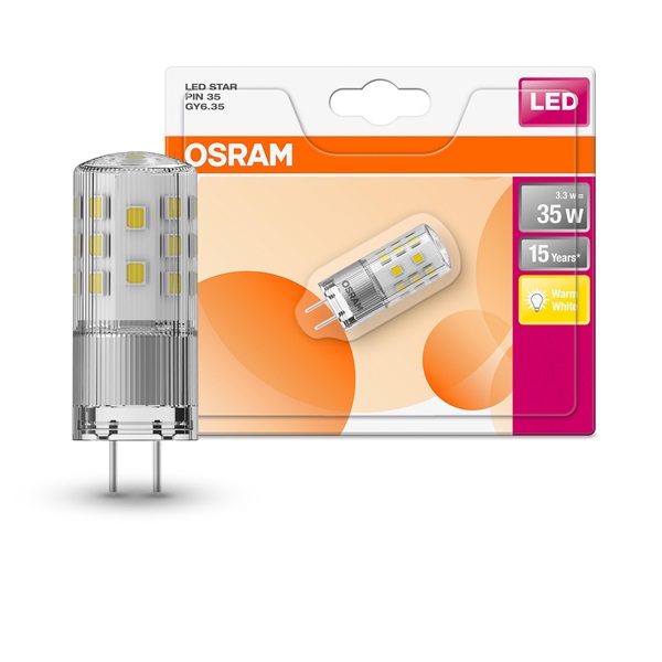 Osram Star átlátszó búra/3,3W/400lm/2700K/GY6.35/12V LED kapszula