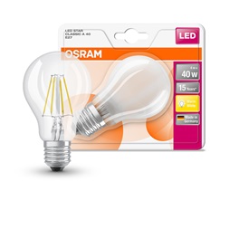 Osram Star átlátszó üveg búra/4W/470lm/2700K/E27 LED körte izzó