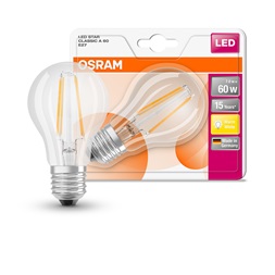 Osram Star átlátszó üveg búra/7W/806lm/2700K/E27 LED körte izzó