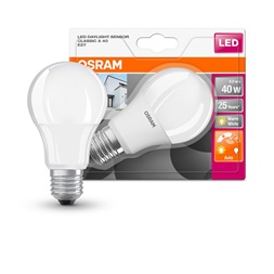 Osram Star+ matt műanyag búra/6W/470lm/2700K/E27/fényérzékelős LED körte izzó