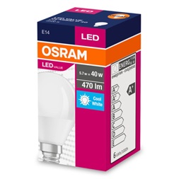 Osram Value opál búra/5,5W/470lm/4000K/E14 LED kisgömb izzó