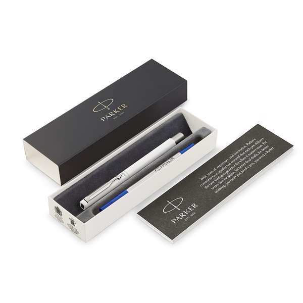 Parker Royal Vector 2025456 ezüst klipszes fehér rollertoll