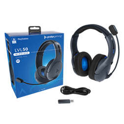 PDP 051-049-EU-BK LVL50 PS4/PS5/PC vezeték nélküli szürke headset