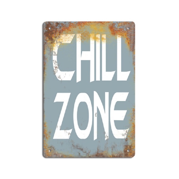 PF Chill Zone 20x30 cm-es retro dekor fémtábla