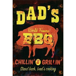 PF Dad`s BBQ 20x30 cm-es retro dekor fémtábla