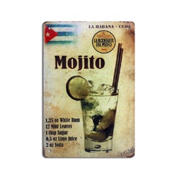 PF Mojito 20x30 cm-es retro dekor fémtábla