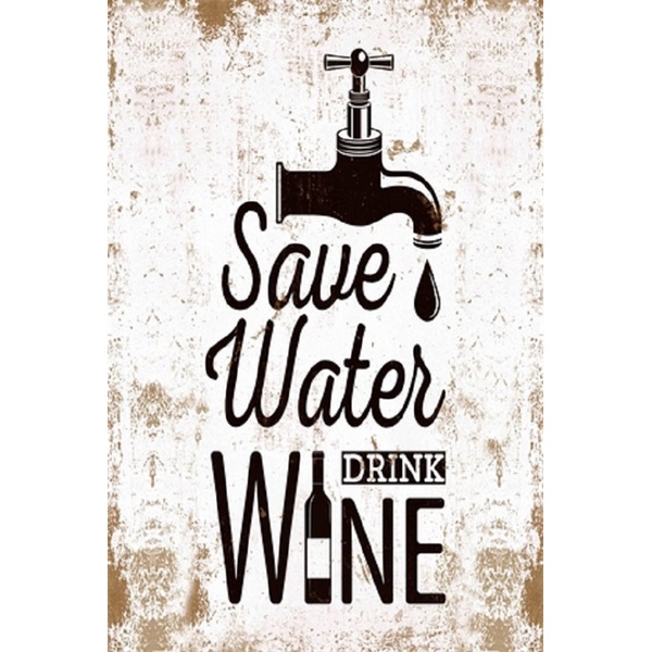 PF Save water… 20x30 cm-es retro dekor fémtábla