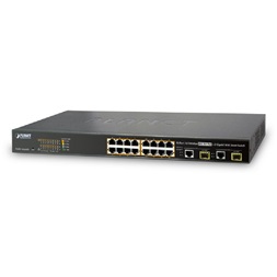 PLANET FGSW-1816HPS 19" 16port 10/100Mbps 2xSFP menedzselhető PoE switch