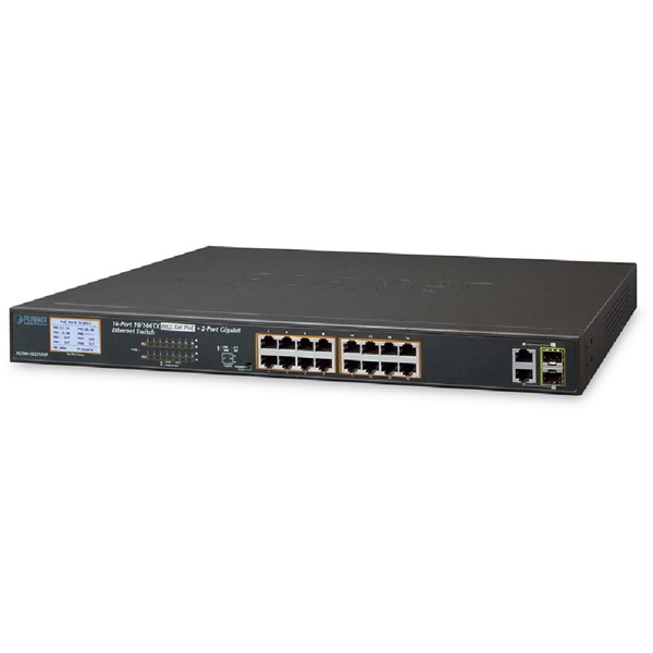 PLANET FGSW-1822VHP 19" 16port 10/100Mbps 2xSFP nem menedzselhető PoE switch