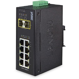 PLANET IGS-1020TF DIN sínre szerelhető 8port GbE LAN 2xSFP menedzselhető ipari switch