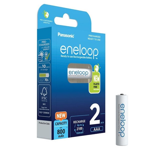 Panasonic Eneloop BK-4MCDE/2BE AAA 800mAh mikro ceruza akku 2db/csomag