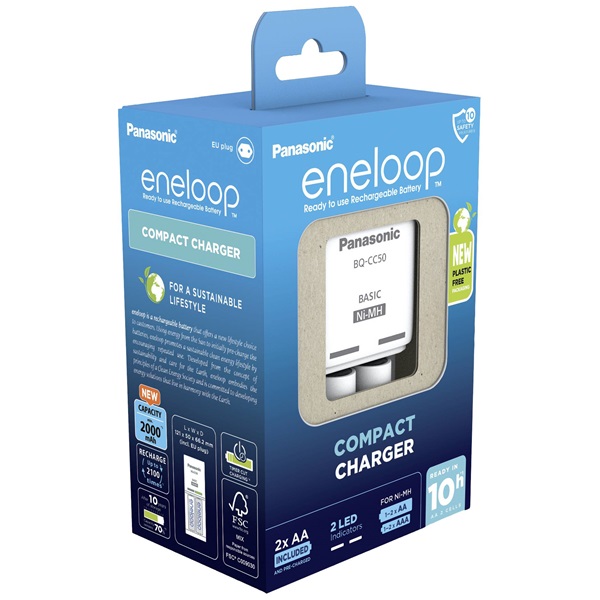 Panasonic Eneloop K-KJ50MCD20E AA 2000mAh időzítős akkutöltő +2xAA akku