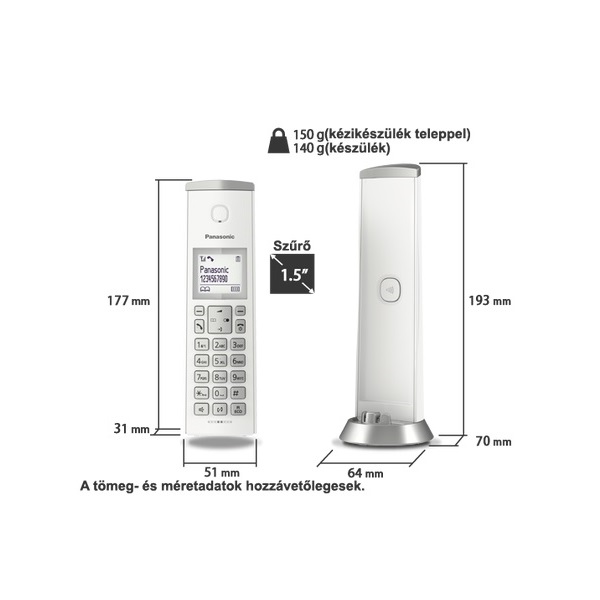 Panasonic KX-TGK210PDW hívóazonosítós fehér dect telefon