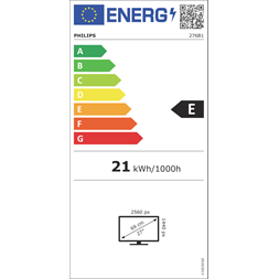 Philips 27" 276B1/00 QHD IPS 100Hz DP/HDMI/USB-C monitor