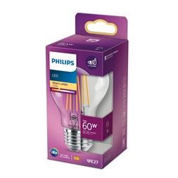 Philips 929001387395 E27 60W átlátszó meleg-fehér gömb alakú LED fényforrás