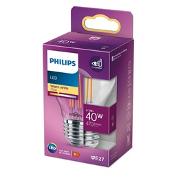 Philips 929001890555 E27 40W átlátszó meleg-fehér kisgömb alakú LED fényforrás