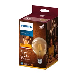 Philips 929001948201 E27 35W átlátszó meleg-fehér retro nagygömb alakú LED fényforrás