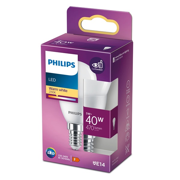 Philips 929002978118 E14 40W matt meleg-fehér kisgömb alakú LED fényforrás