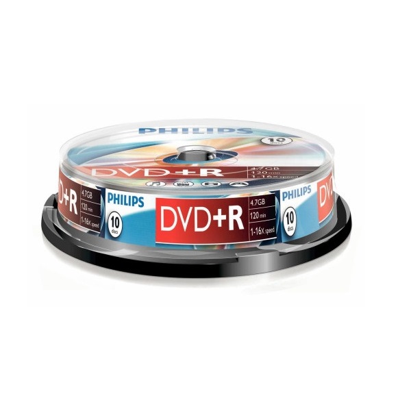 Philips DVD+R 4,7GB Cake Box 10db/csomag lemez