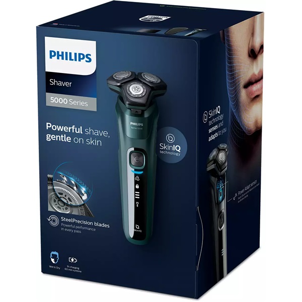 Philips S5584/50 Series 5000 SkinIQ sötétzöld száraz-nedves elektromos férfi borotva