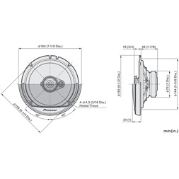 Pioneer TS-A1671F 16,5 cm 3 utas koaxiális autós hangszóró pár