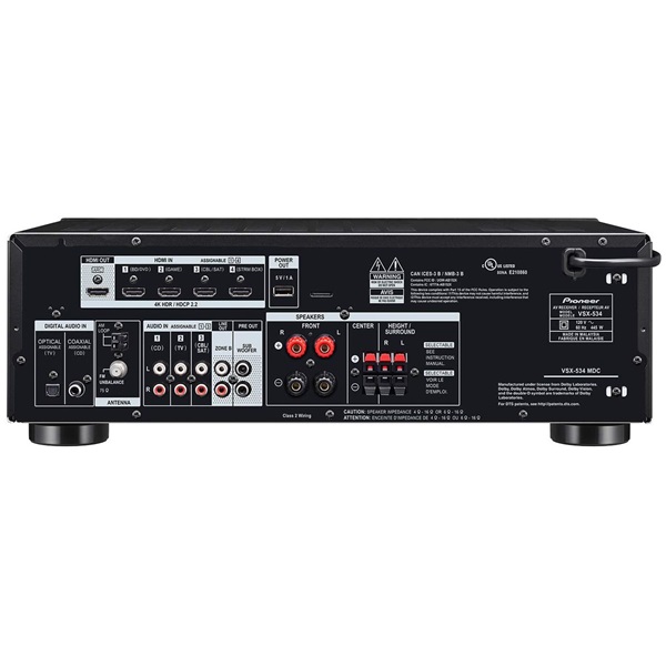 Pioneer VSX-534-B 5.2 csatornás fekete házimozi erősítő