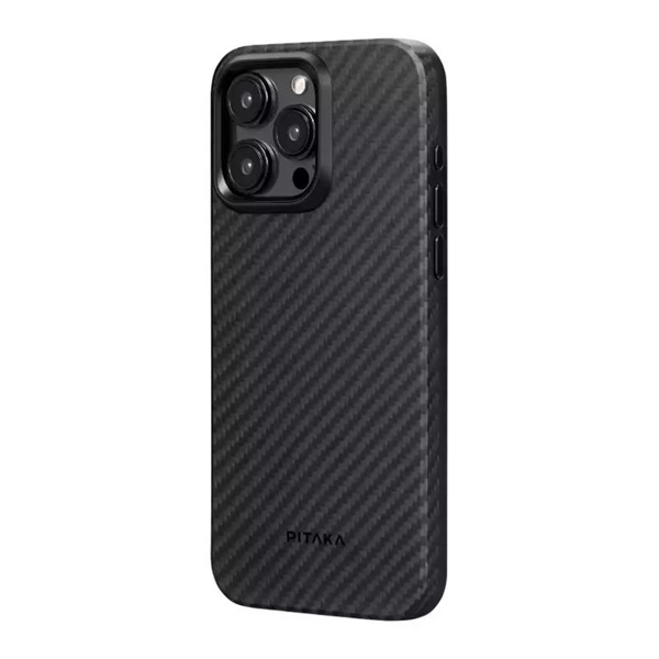 Pitaka 128973 1500D iPhone 15 Pro fekete/szürke aramid/TPU hátlap