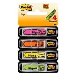 Post-it 684-ARR4 11,9x43,2mm öntapadós 4x24db neon jelölőnyíl