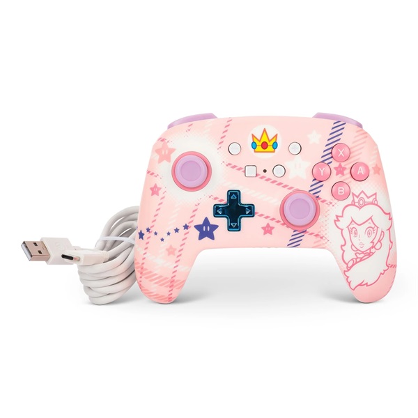 PowerA NSGP0255-01 Enhanced Nintendo Switch vezeték nélküli Princess Peach Plaid kontroller