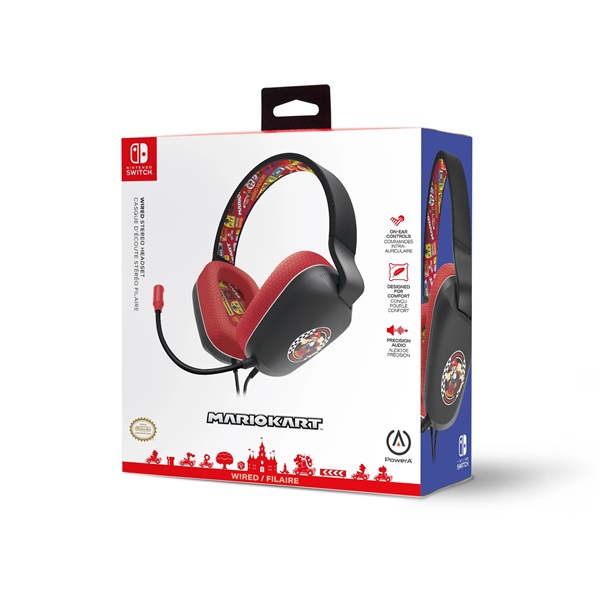 PowerA NSHS0398-01 Nintendo Switch vezetékes sztereo Mario Kart Rivals headset